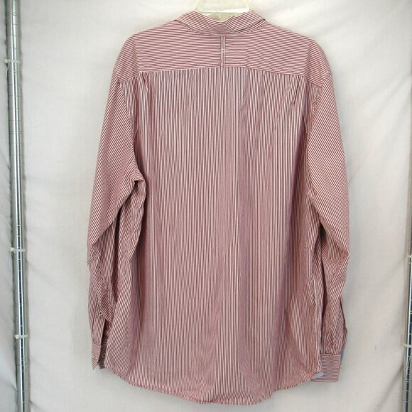 Banana Republic Men's Red Stripe Collared Long Sleeve Dress Shirt 17-171/2" XL - Picture 4 of 12